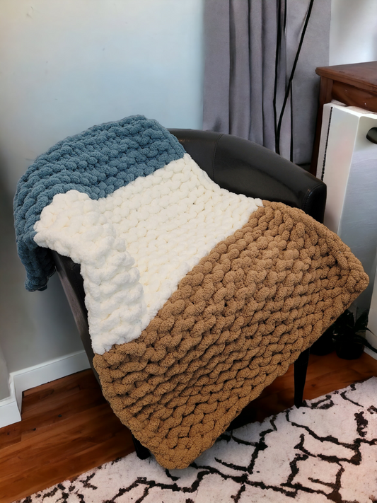 Multi Colors Chunky Knit Throw